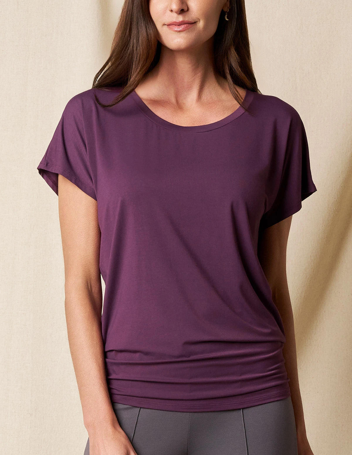 Bamboo Scoop Neck Dolman Tunic - Fig 1 Bamboo Scoop Neck Dolman Tunic - Fig