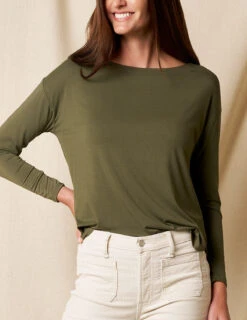Bamboo Dolman Long Sleeve Tee - Olive -Sivana Spirit Shop sivana01296191 final