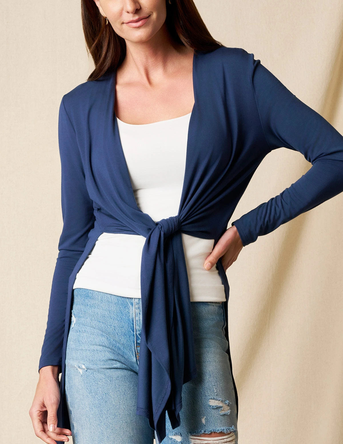 Bamboo Yoga Wrap - Navy 2 Bamboo Yoga Wrap - Navy - Image 2